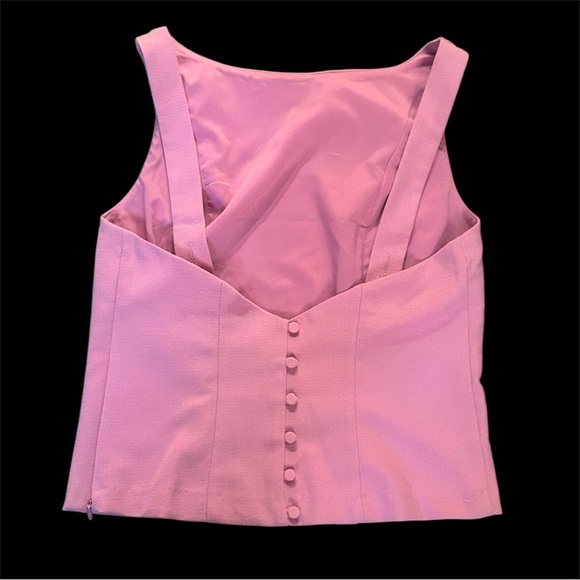 Express High Neck Low Back Button Tailored Tank - Picture 2 of 5